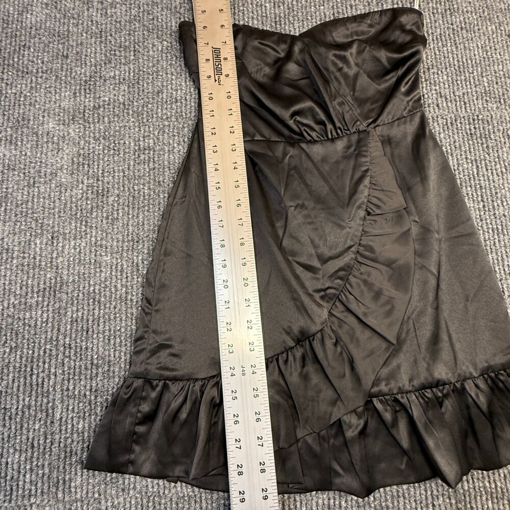 Lulus Adorable Admirer Black Ruffle Strapless Party Mini Dress- X-Small - Picture 7 of 13